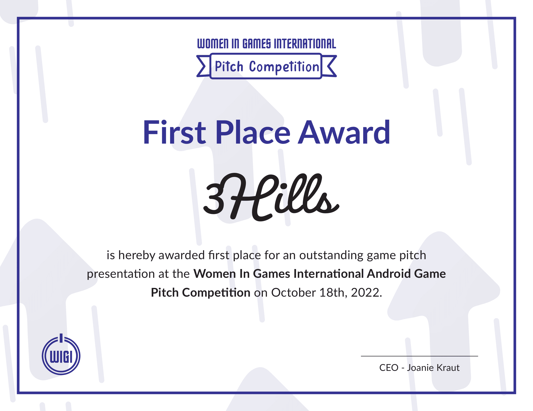 cover photo for news post titled 3Hills First-place: WIGI Android Game Pitch Competition
